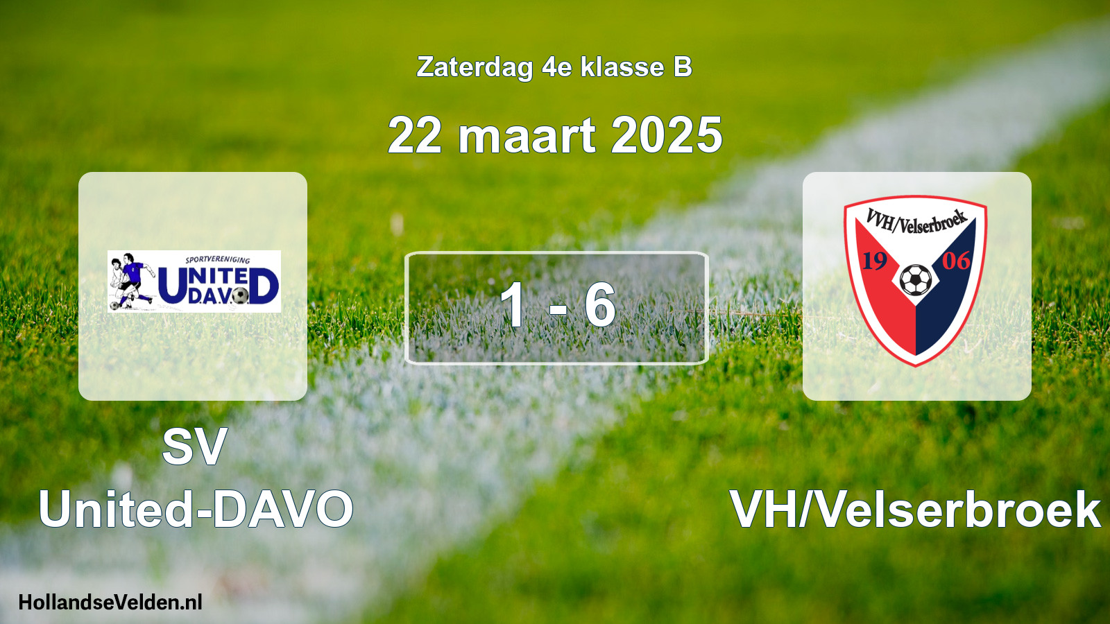 Total number of matches played: SV United-DAVO - VVH/Velserbroek 1 - 6 (22 March 2025)