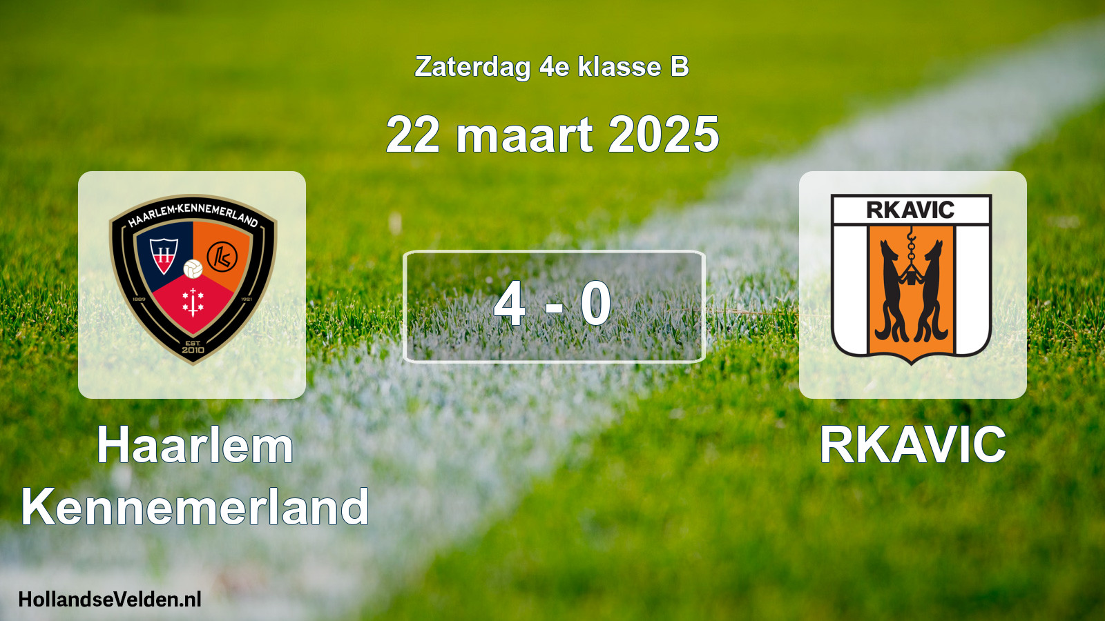 Total number of matches played: Haarlem Kennemerland - RKAVIC 4 - 0 (22 March 2025)