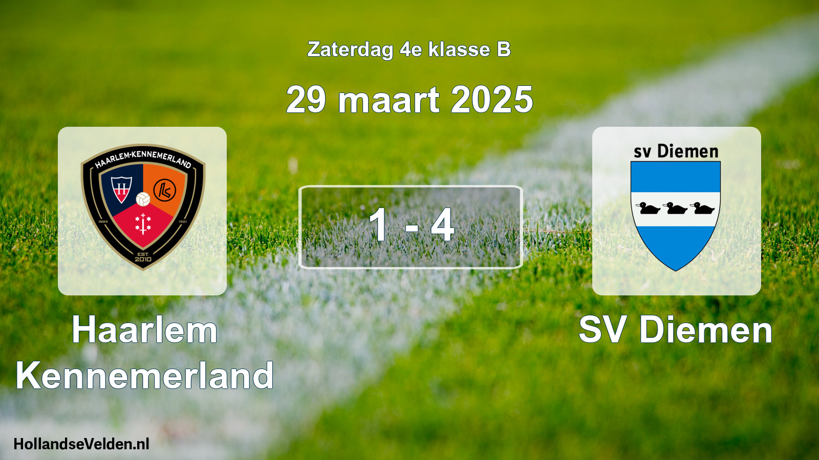Total number of matches played: Haarlem Kennemerland - SV Diemen 1 - 4 (29 March 2025)