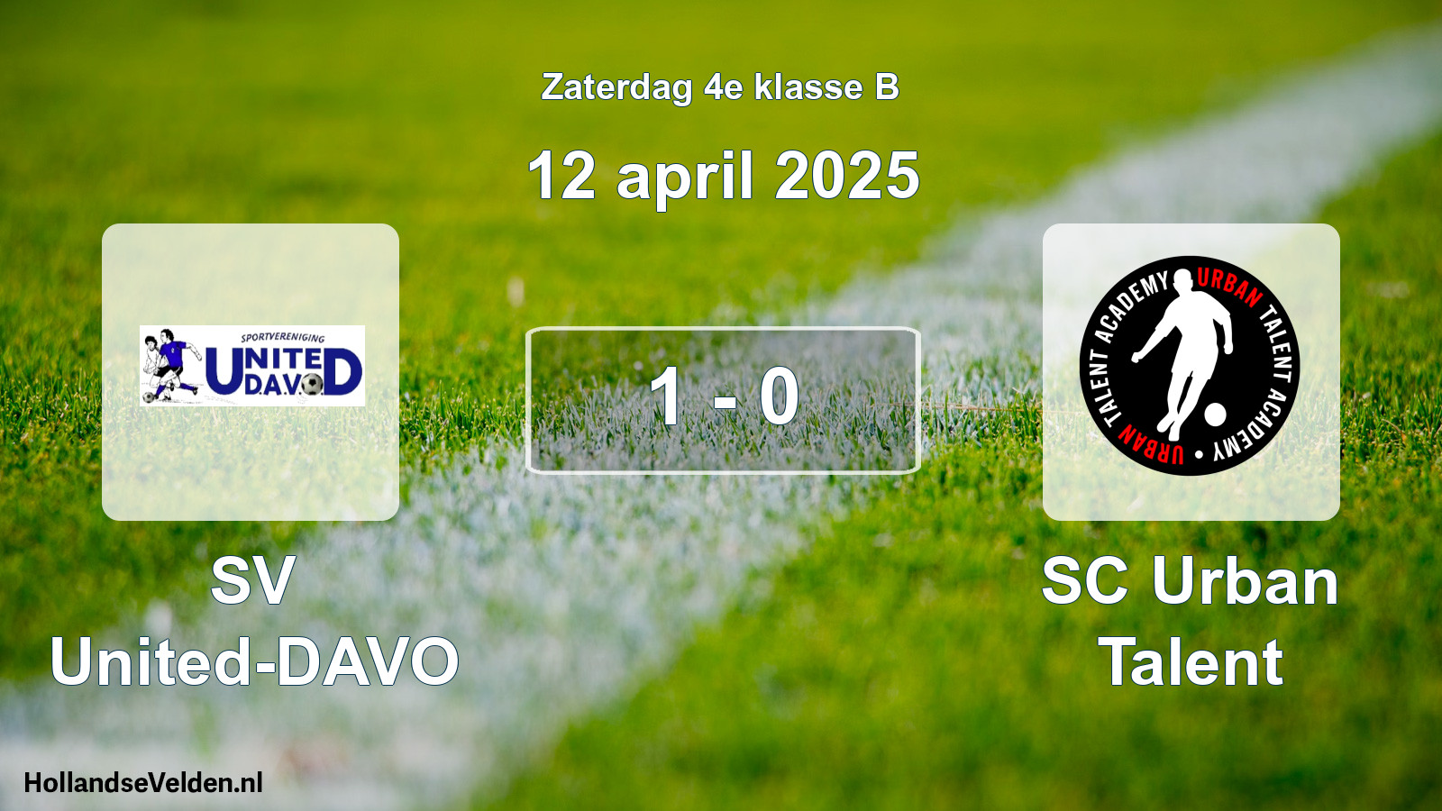 Total number of matches played: SV United-DAVO - SC Urban Talent 1 - 0 (12 April 2025)