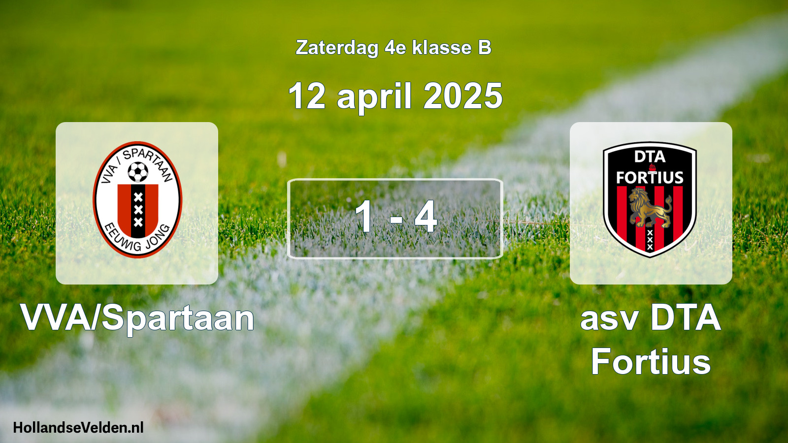 Total number of matches played: VVA/Spartaan - asv DTA Fortius 1 - 4 (12 April 2025)