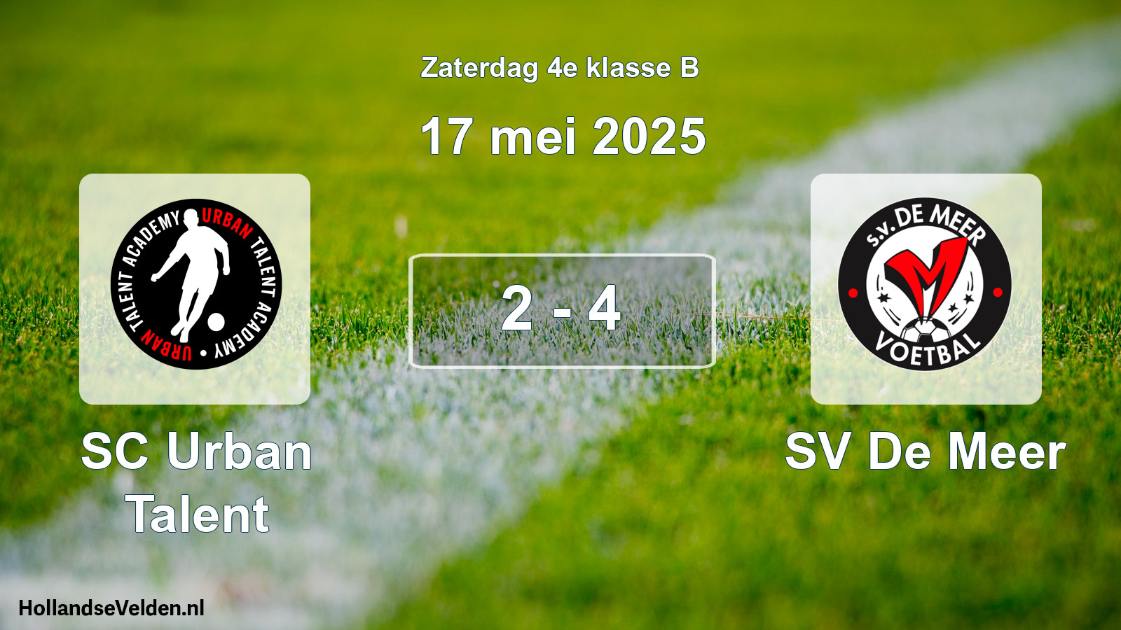 Total number of matches played: SC Urban Talent - SV De Meer 2 - 4 (17 May 2025)