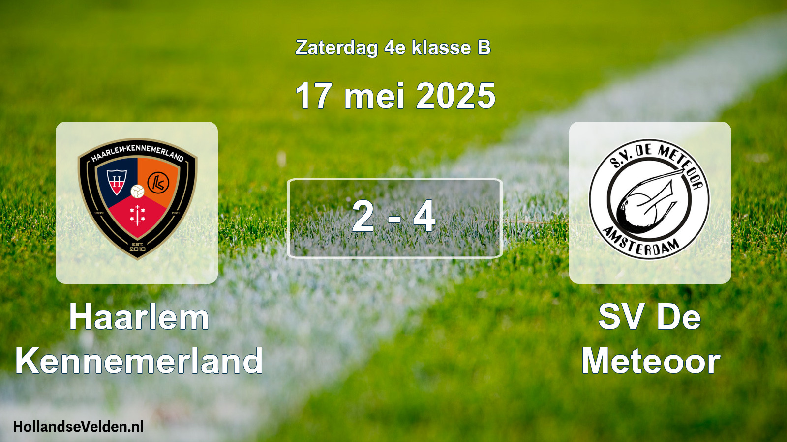 Total number of matches played: Haarlem Kennemerland - SV De Meteoor 2 - 4 (17 May 2025)