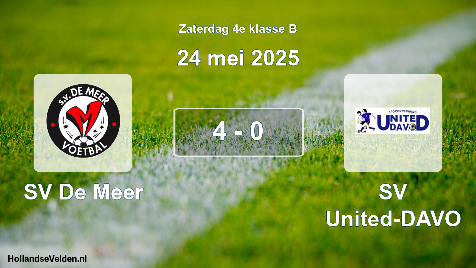 Total number of matches played: SV De Meer - SV United-DAVO 4 - 0 (24 May 2025)