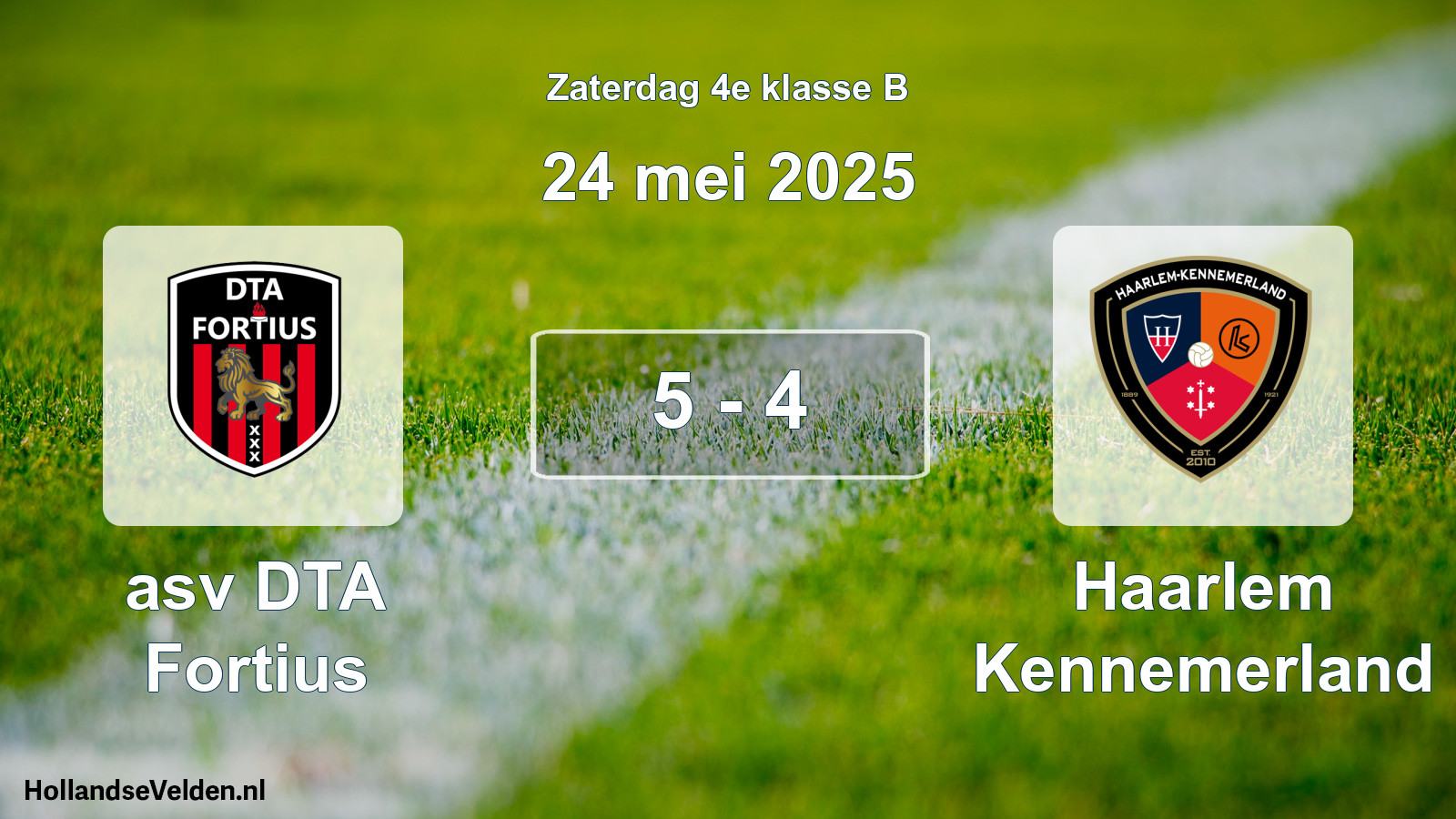 Total number of matches played: asv DTA Fortius - Haarlem Kennemerland 5 - 4 (24 May 2025)
