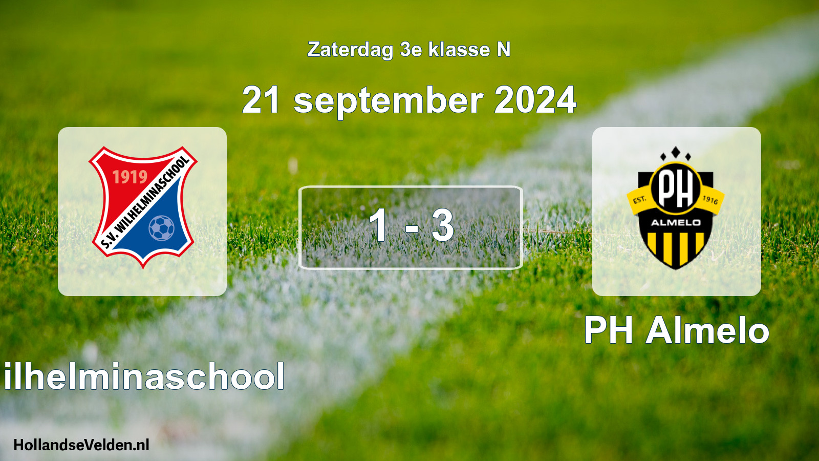 Total number of matches played: Wilhelminaschool - PH Almelo 1 - 3 (21 September 2024)