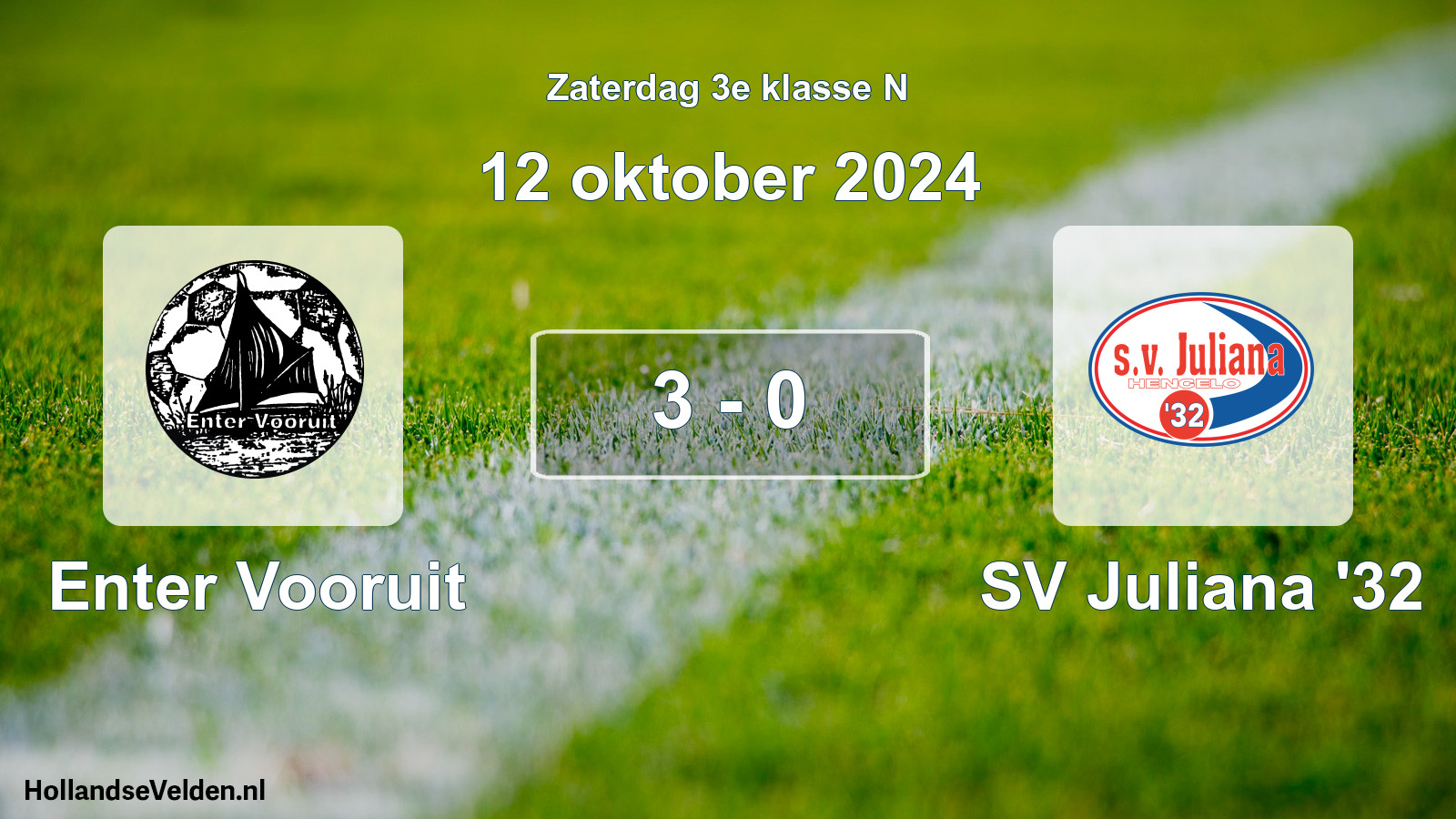 Total number of matches played: Enter Vooruit - SV Juliana '32 3 - 0 (12 October 2024)