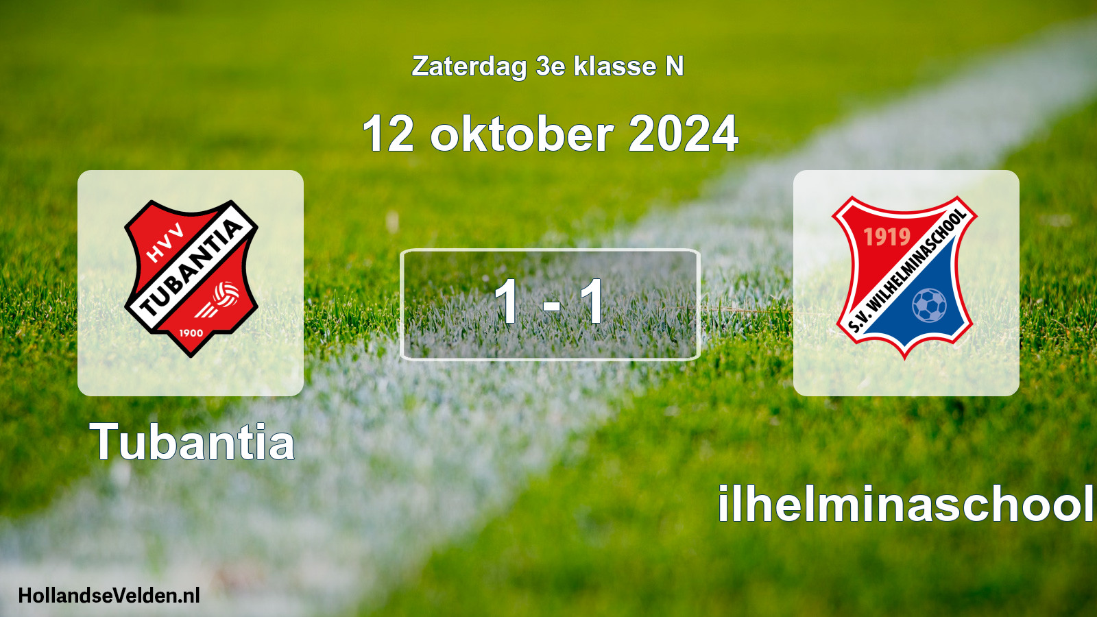 Total number of matches played: Tubantia - Wilhelminaschool 1 - 1 (12 October 2024)