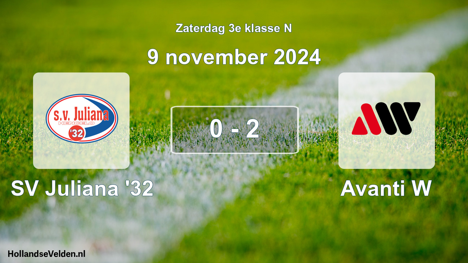 Total number of matches played: SV Juliana '32 - Avanti W 0 - 2 (9 November 2024)