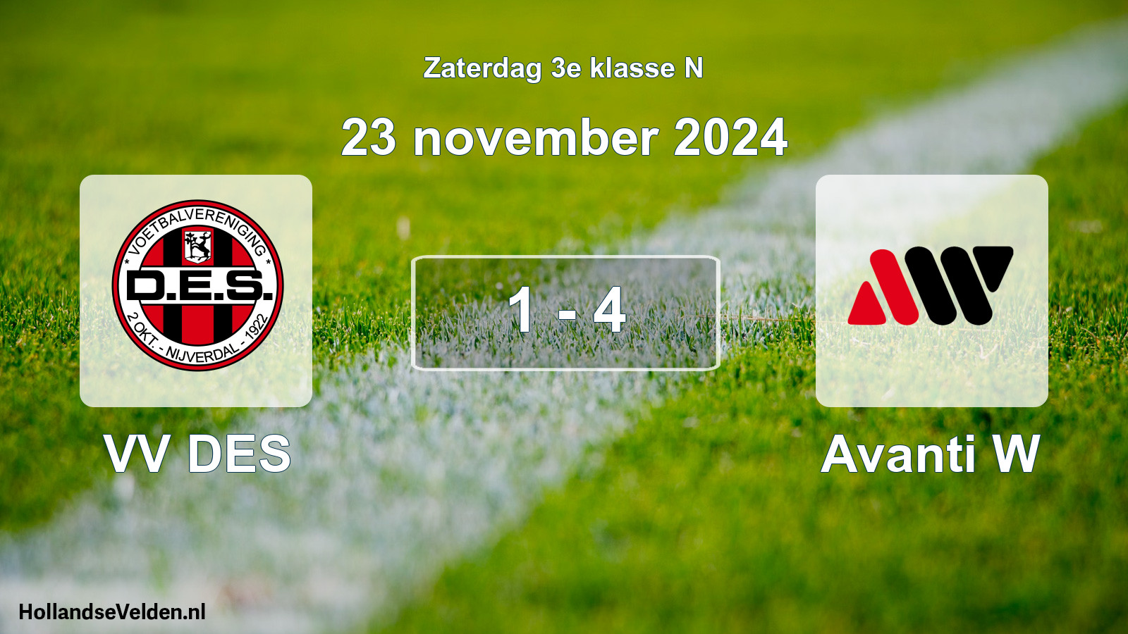 Total number of matches played: VV DES - Avanti W 1 - 4 (23 November 2024)