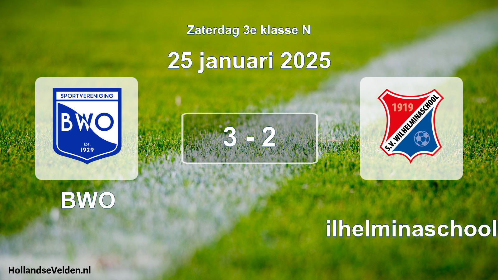 Total number of matches played: BWO - Wilhelminaschool 3 - 2 (25 January 2025)