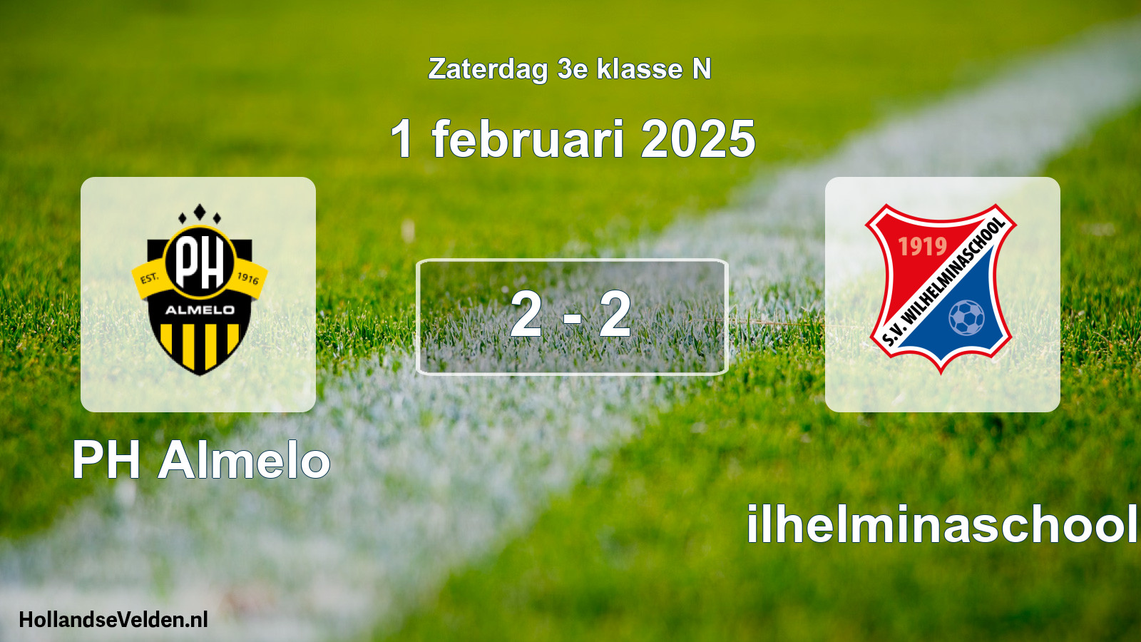 Total number of matches played: PH Almelo - Wilhelminaschool 2 - 2 (1 February 2025)