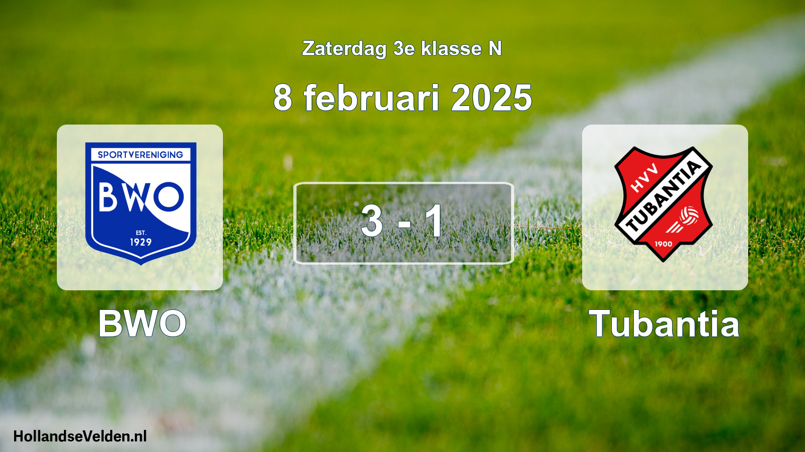 Total number of matches played: BWO - Tubantia 3 - 1 (8 February 2025)