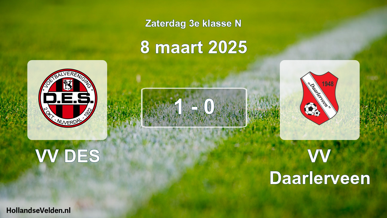 Total number of matches played: VV DES - VV Daarlerveen 1 - 0 (8 March 2025)