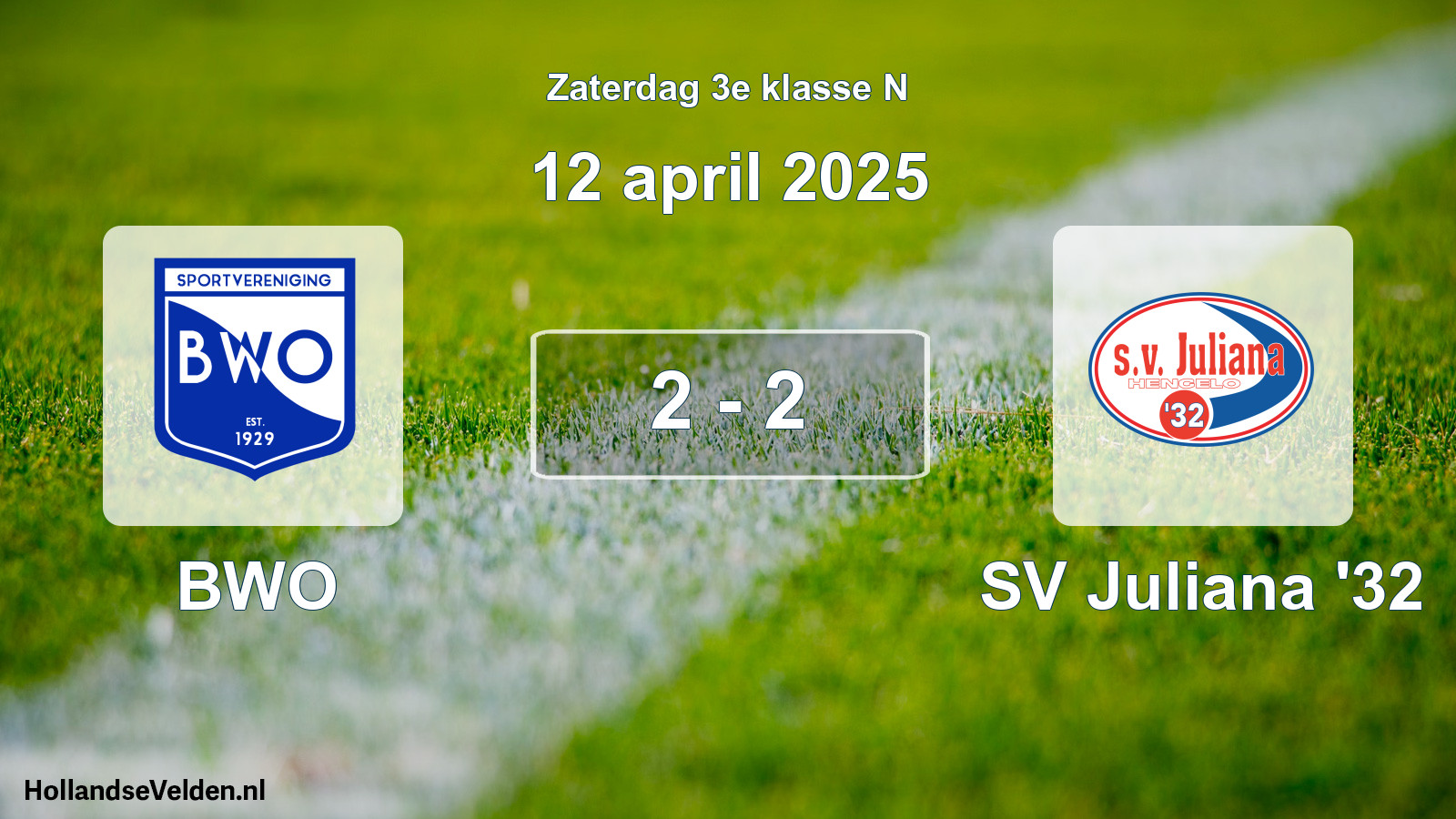 Total number of matches played: BWO - SV Juliana '32 2 - 2 (12 April 2025)