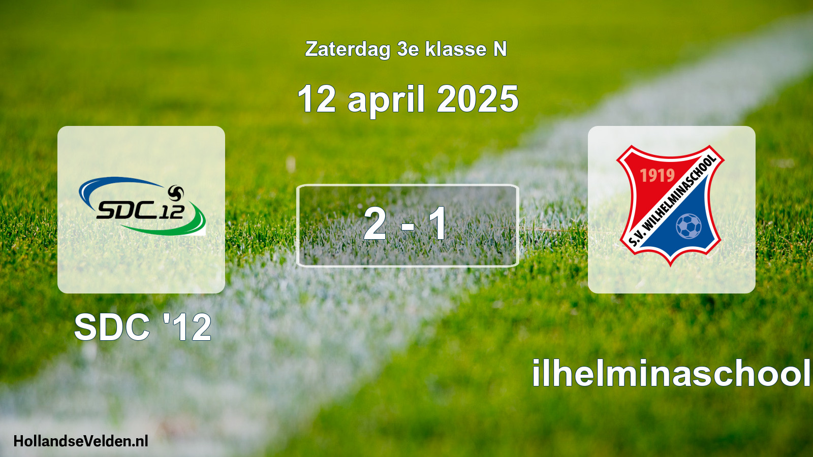 Total number of matches played: SDC '12 - Wilhelminaschool 2 - 1 (12 April 2025)