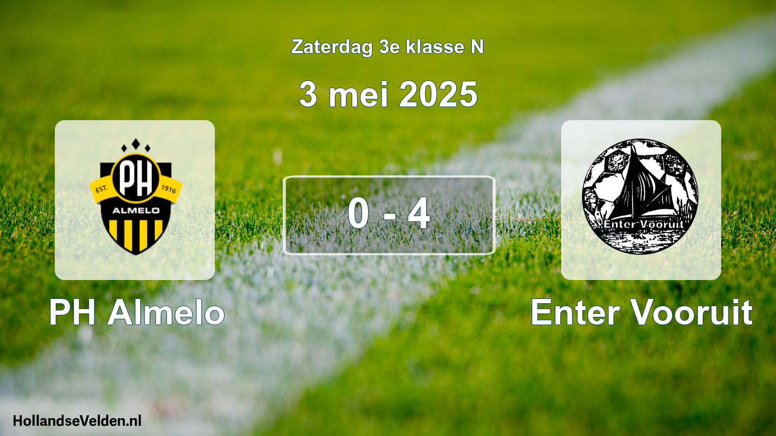 Total number of matches played: PH Almelo - Enter Vooruit 0 - 4 (3 May 2025)