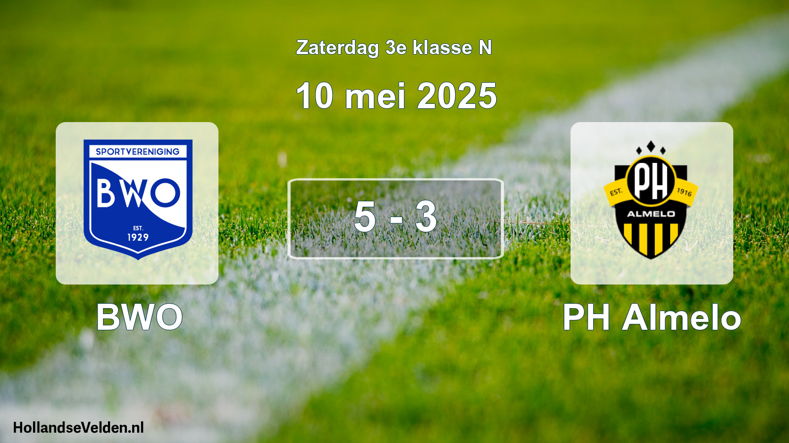 Total number of matches played: BWO - PH Almelo 5 - 3 (10 May 2025)