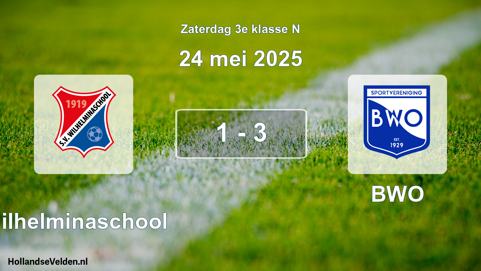 Total number of matches played: Wilhelminaschool - BWO 1 - 3 (24 May 2025)
