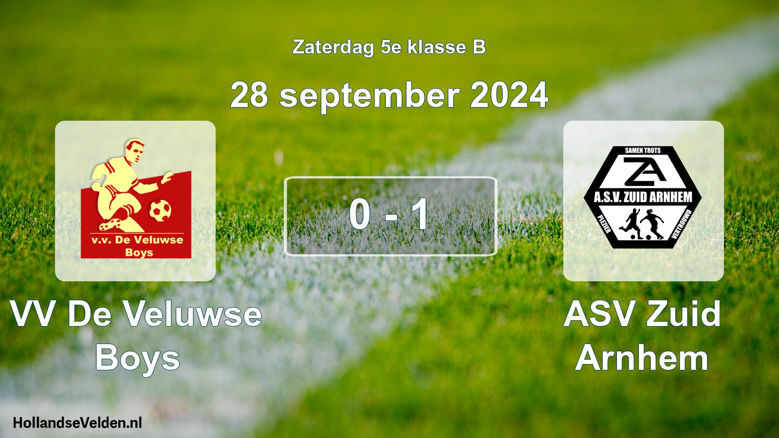 Total number of matches played: VV De Veluwse Boys - ASV Zuid Arnhem 0 - 1 (28 September 2024)