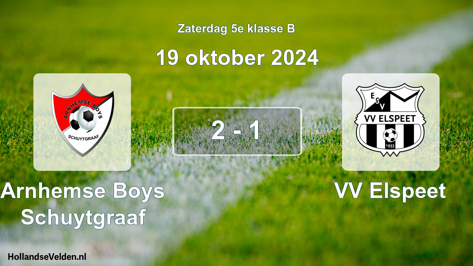 Total number of matches played: Arnhemse Boys Schuytgraaf - VV Elspeet 2 - 1 (19 October 2024)