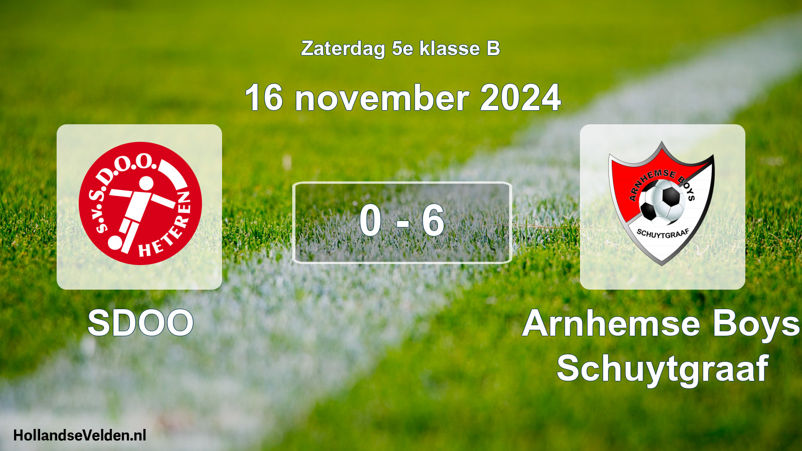 Total number of matches played: SDOO - Arnhemse Boys Schuytgraaf 0 - 6 (16 November 2024)