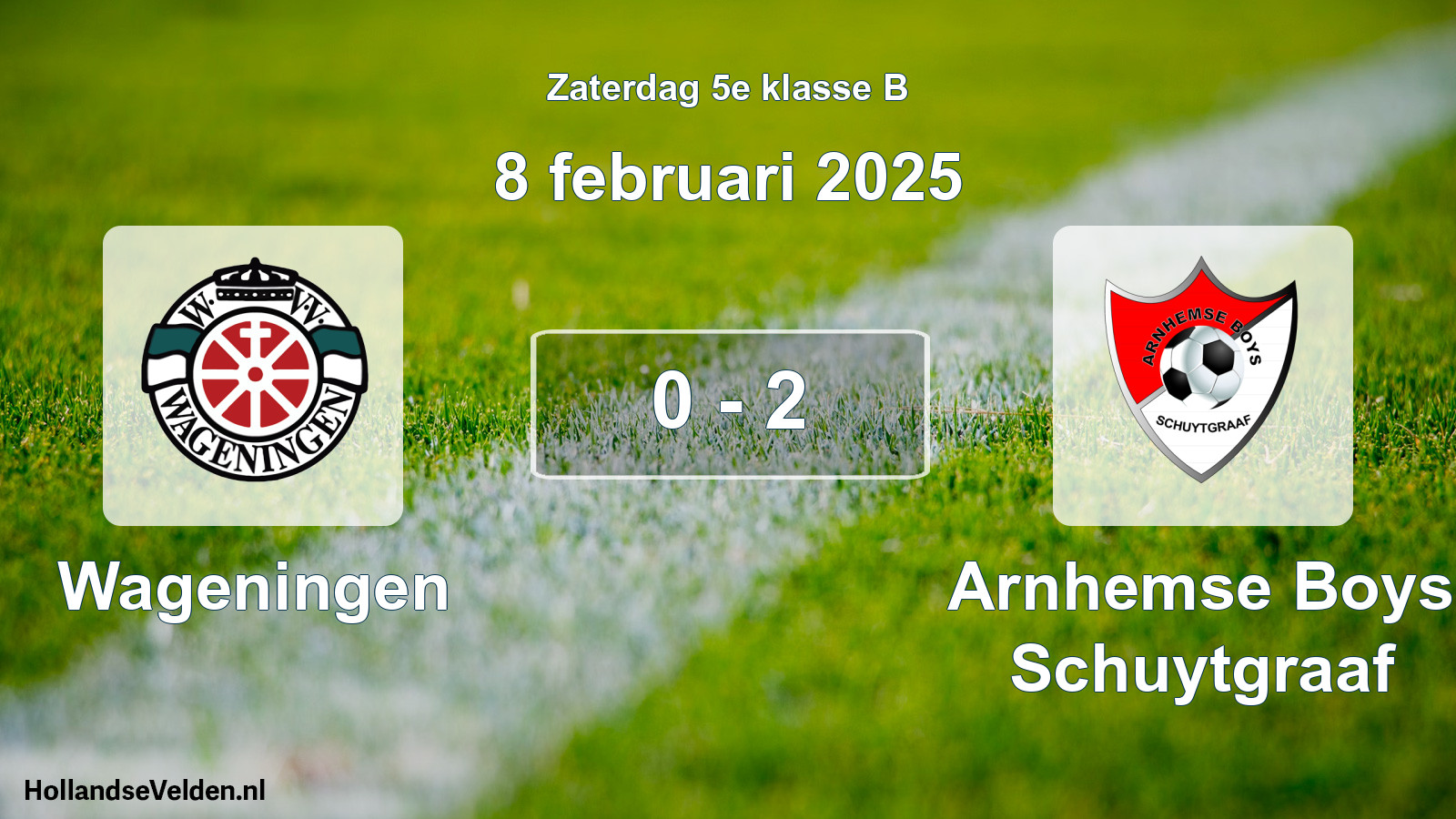 Total number of matches played: Wageningen - Arnhemse Boys Schuytgraaf 0 - 2 (8 February 2025)