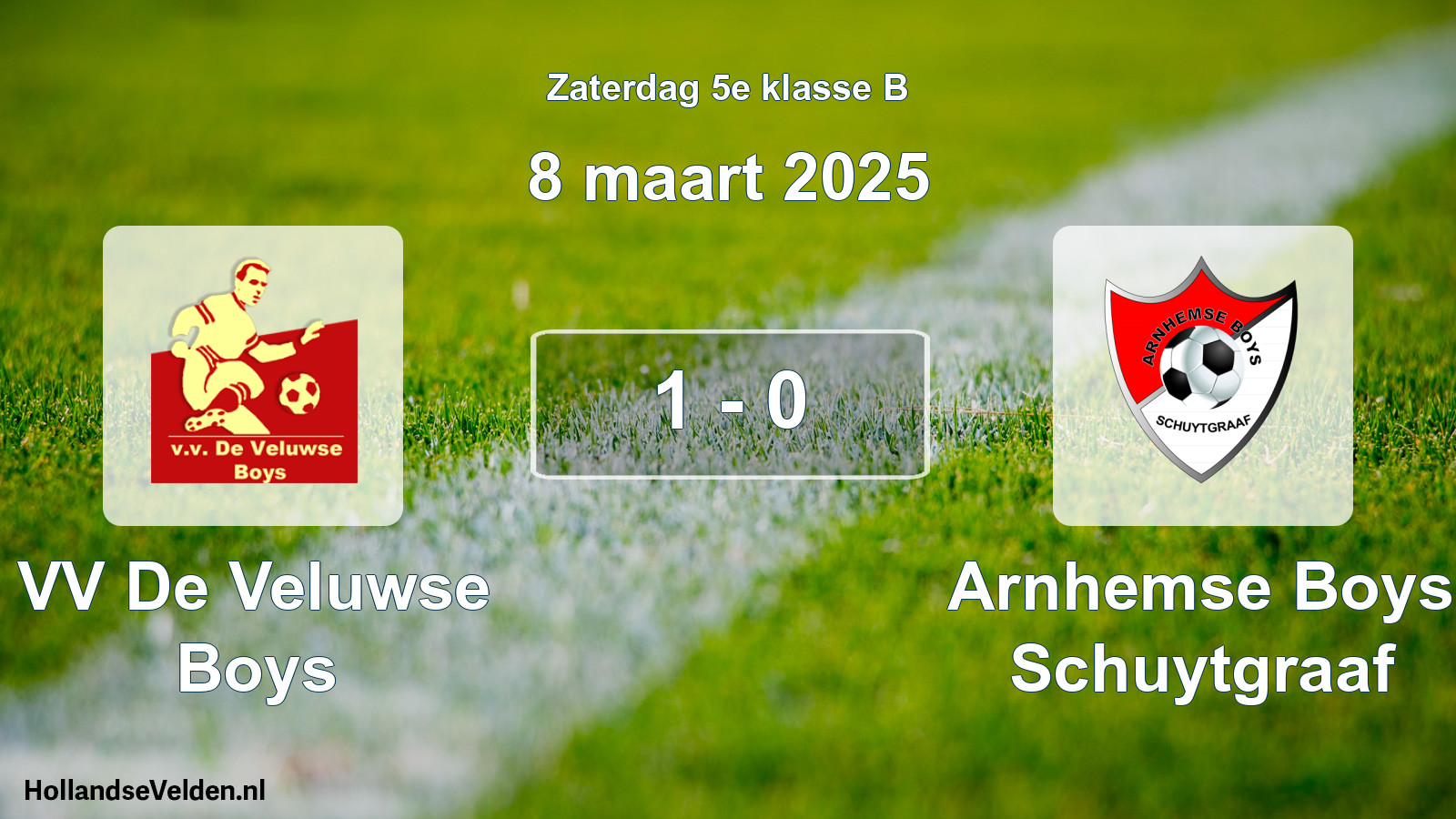 Total number of matches played: VV De Veluwse Boys - Arnhemse Boys Schuytgraaf 1 - 0 (8 March 2025)