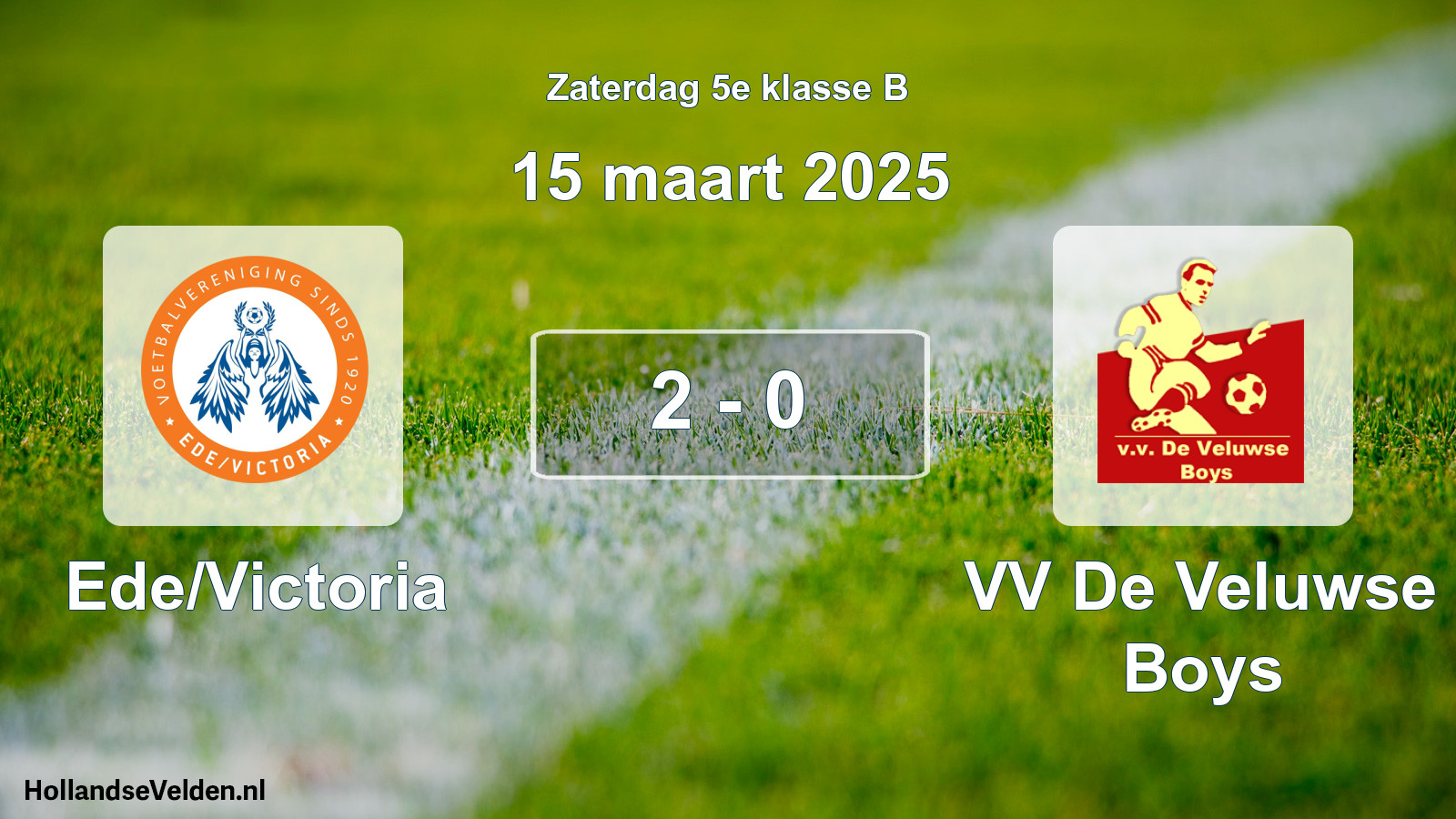 Total number of matches played: Ede/Victoria - VV De Veluwse Boys 2 - 0 (15 March 2025)