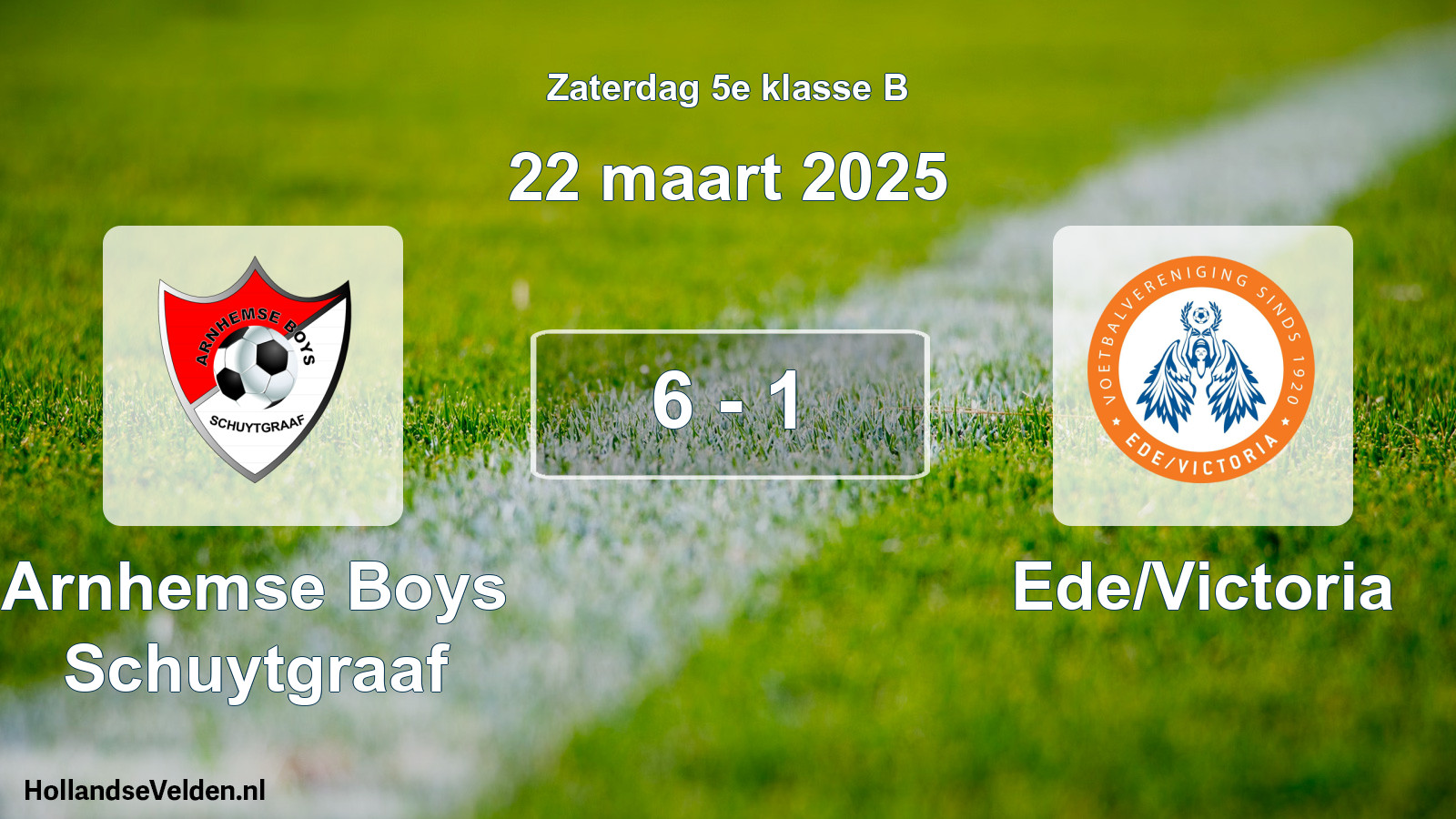 Total number of matches played: Arnhemse Boys Schuytgraaf - Ede/Victoria 6 - 1 (22 March 2025)