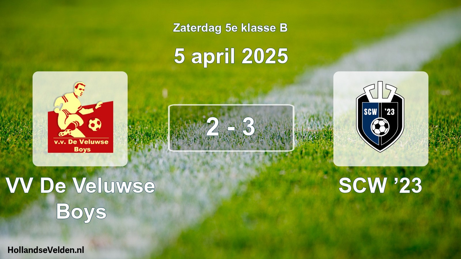 Total number of matches played: VV De Veluwse Boys - SCW ’23 2 - 3 (5 April 2025)