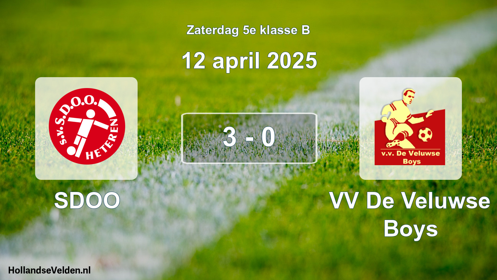 Total number of matches played: SDOO - VV De Veluwse Boys 3 - 0 (12 April 2025)