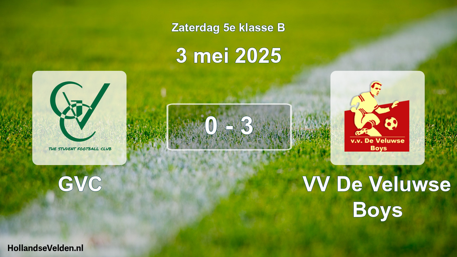 Total number of matches played: GVC - VV De Veluwse Boys 0 - 3 (3 May 2025)