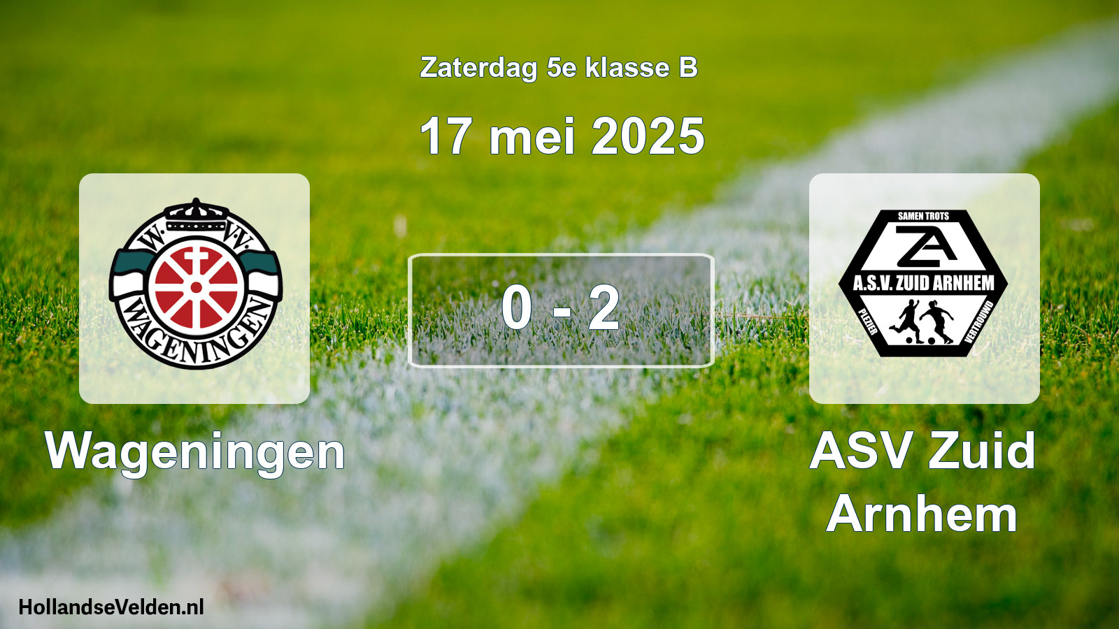 Total number of matches played: Wageningen - ASV Zuid Arnhem 0 - 2 (17 May 2025)