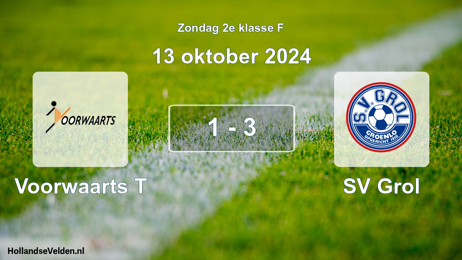 Total number of matches played: Voorwaarts T - SV Grol 1 - 3 (13 October 2024)