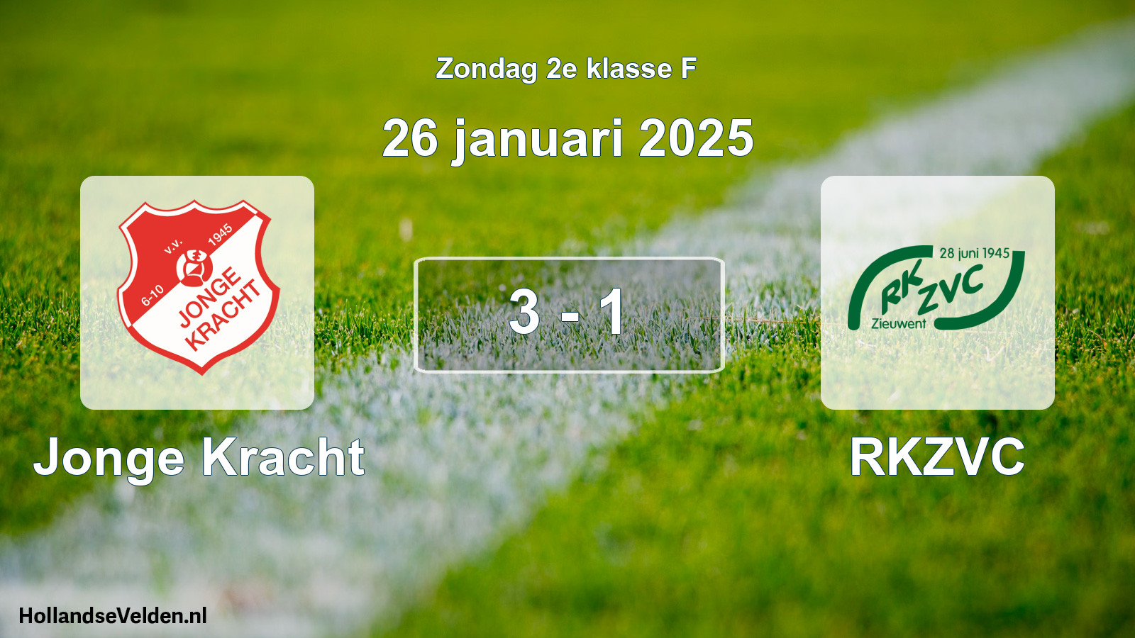 Total number of matches played: Jonge Kracht - RKZVC 3 - 1 (26 January 2025)