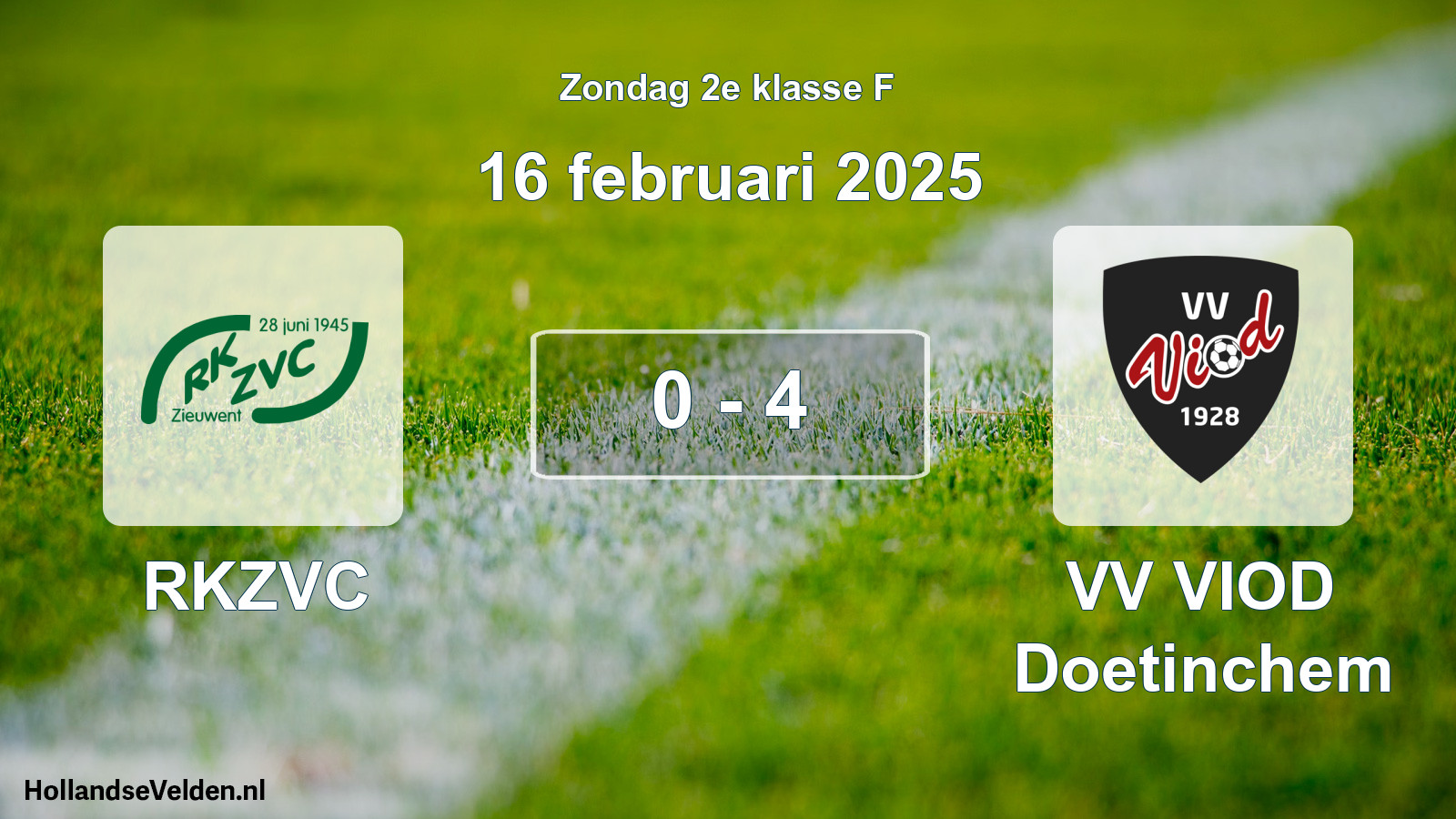 Total number of matches played: RKZVC - VV VIOD Doetinchem 0 - 4 (16 February 2025)