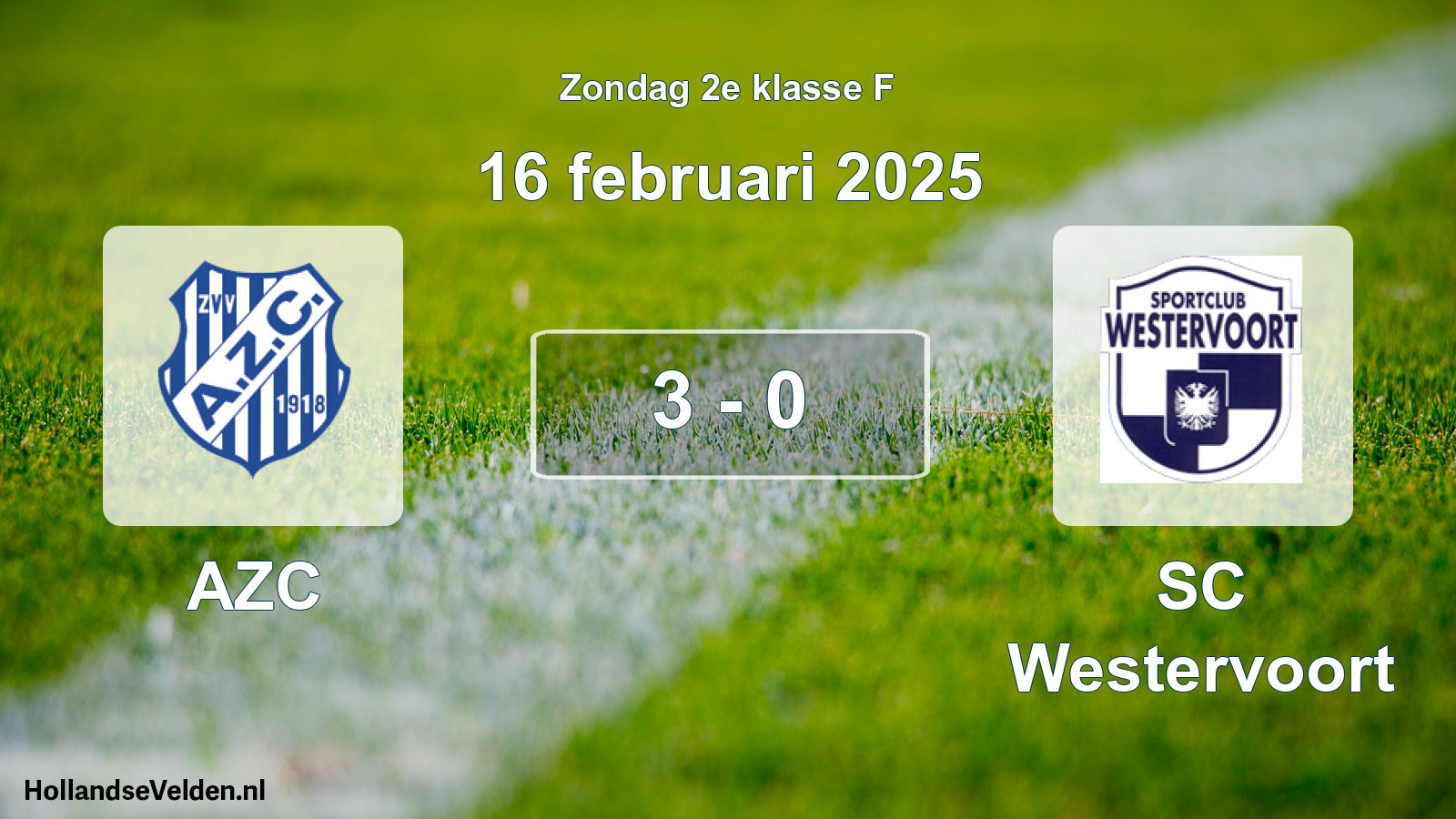 Total number of matches played: AZC - SC Westervoort 3 - 0 (16 February 2025)