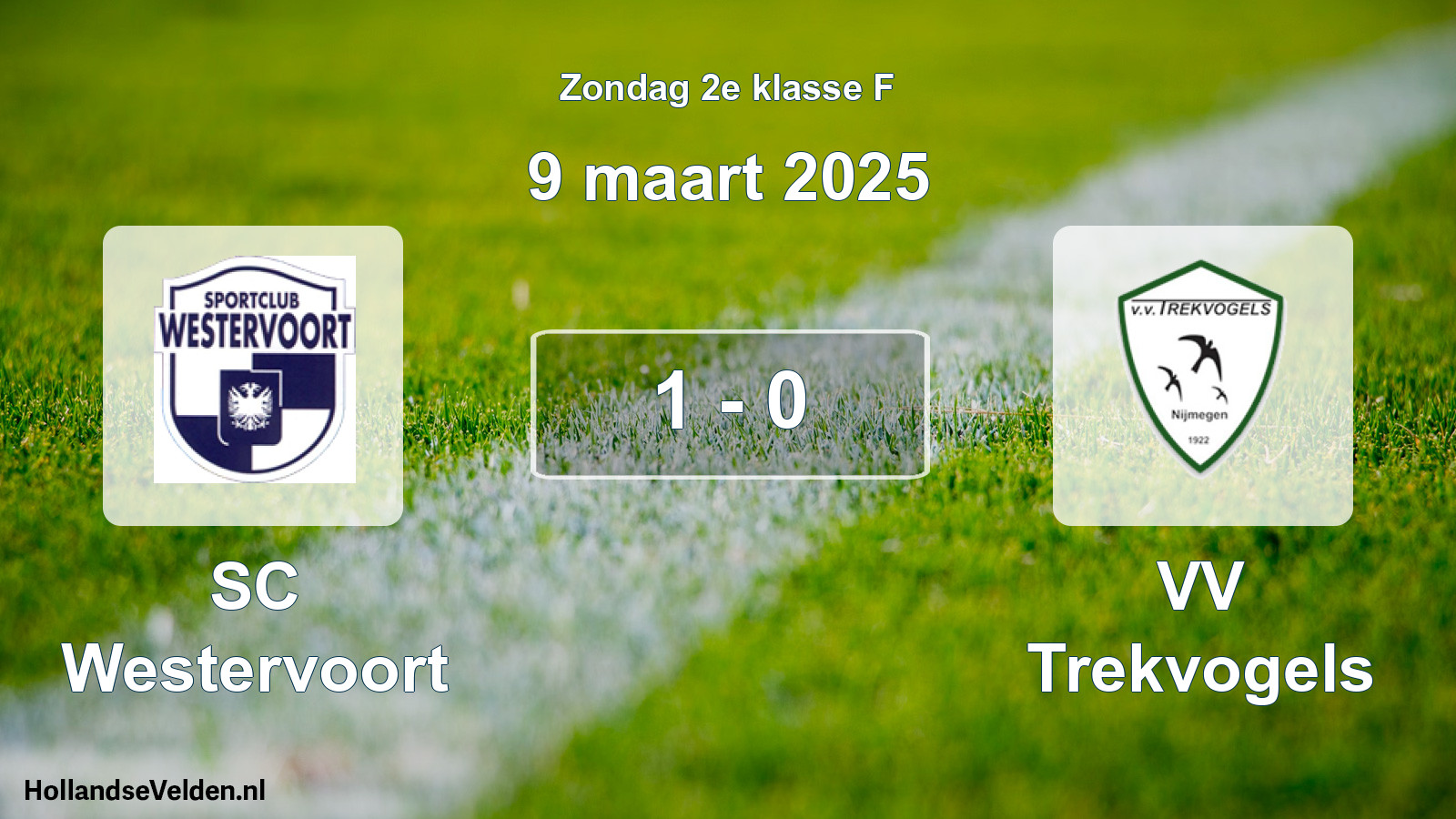 Total number of matches played: SC Westervoort - VV Trekvogels 1 - 0 (9 March 2025)