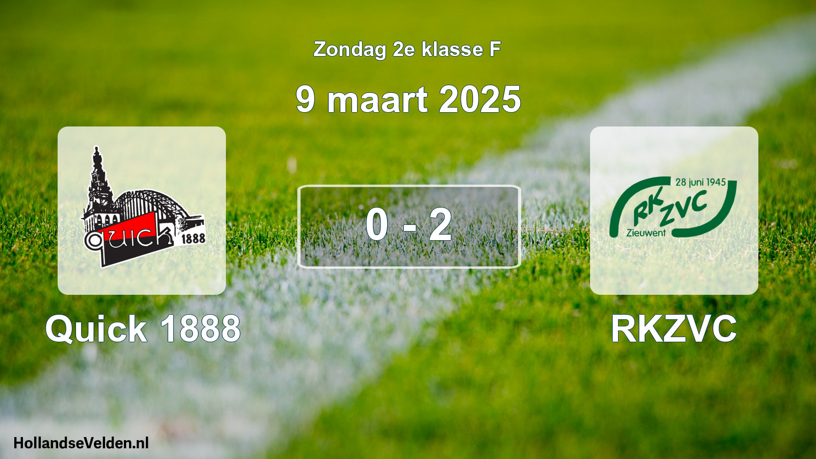 Total number of matches played: Quick 1888 - RKZVC 0 - 2 (9 March 2025)