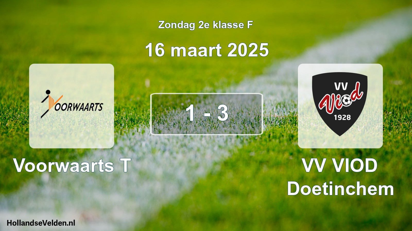 Total number of matches played: Voorwaarts T - VV VIOD Doetinchem 1 - 3 (16 March 2025)