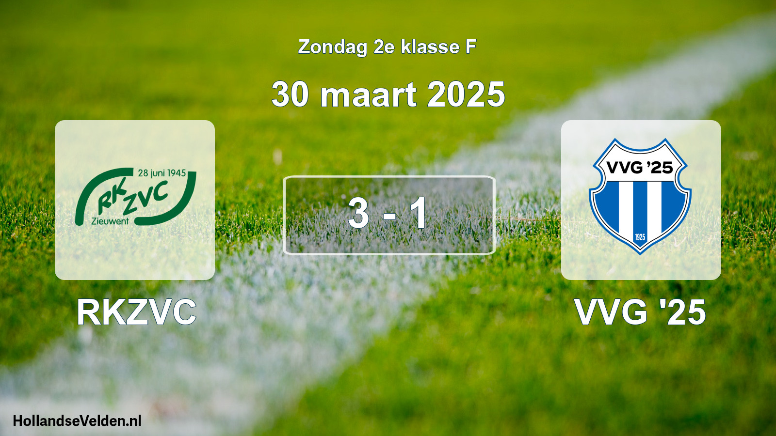Total number of matches played: RKZVC - VVG '25 3 - 1 (30 March 2025)