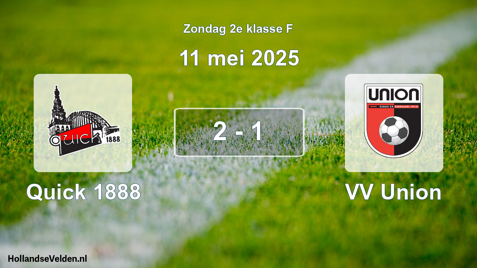 Total number of matches played: Quick 1888 - VV Union 2 - 1 (11 May 2025)