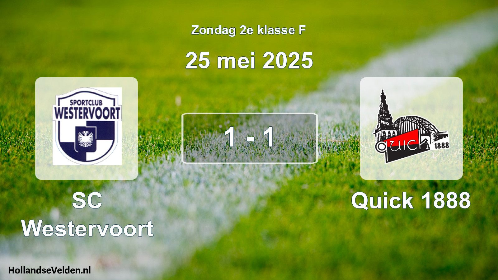 Total number of matches played: SC Westervoort - Quick 1888 1 - 1 (25 May 2025)