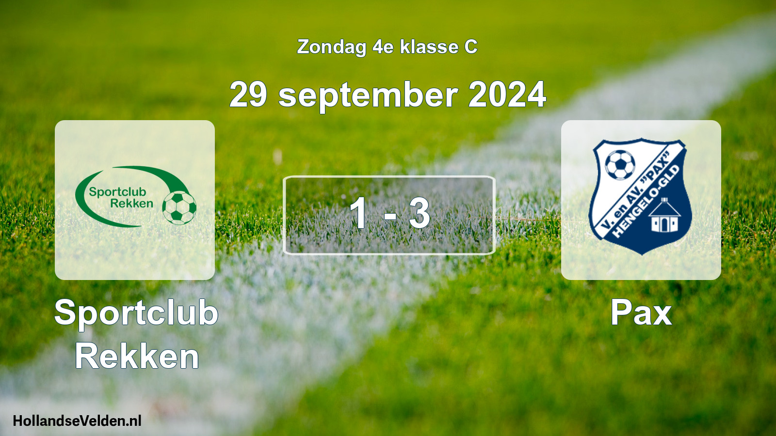 Total number of matches played: Sportclub Rekken - Pax 1 - 3 (29 September 2024)