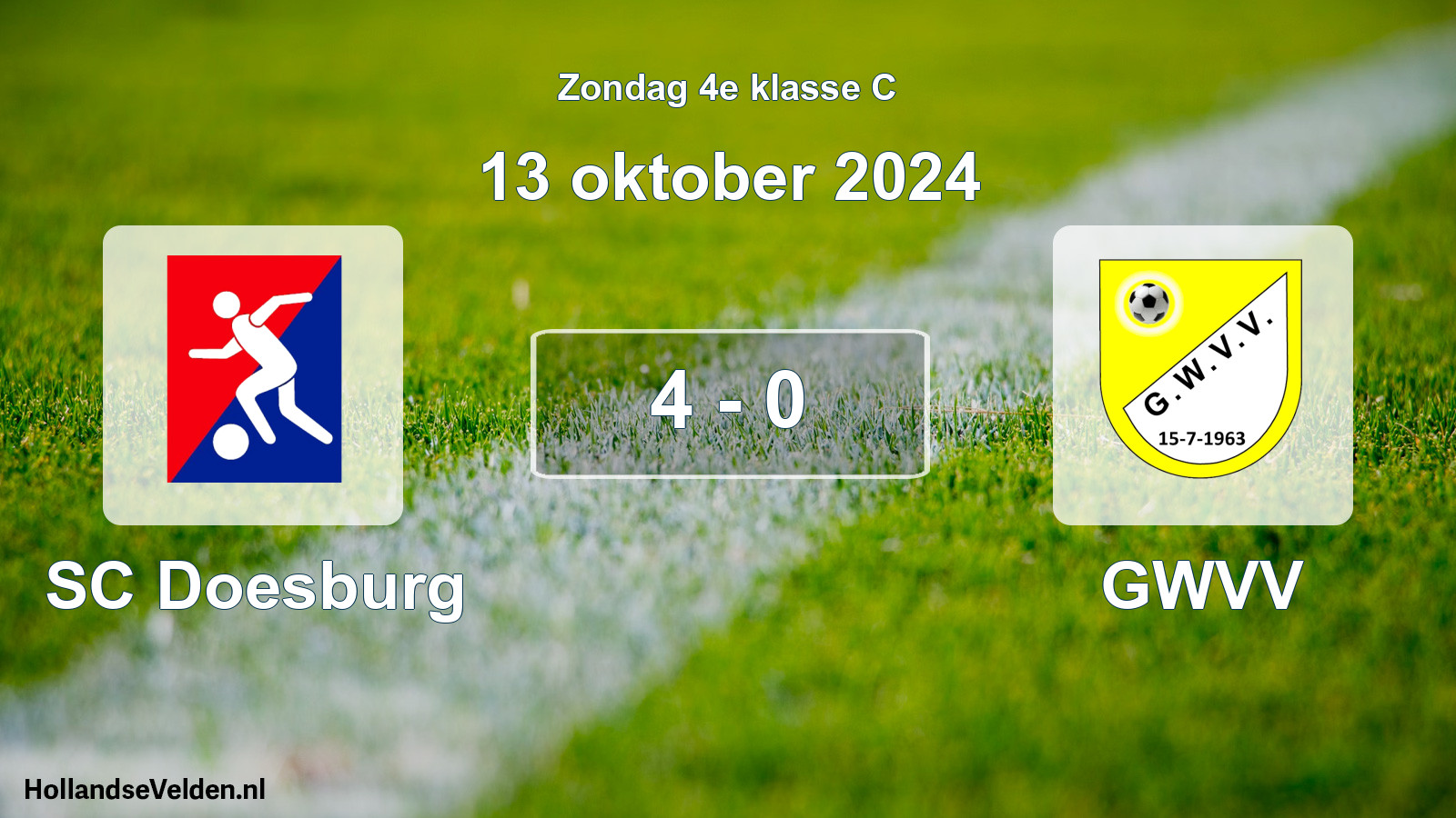 Total number of matches played: SC Doesburg - GWVV 4 - 0 (13 October 2024)