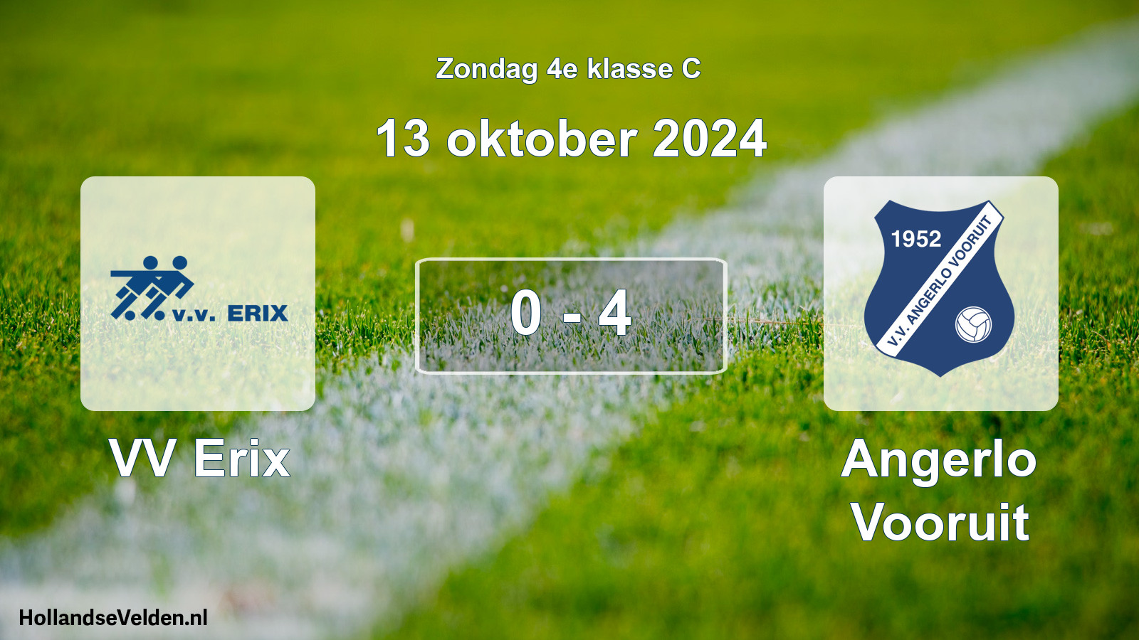 Total number of matches played: VV Erix - Angerlo Vooruit 0 - 4 (13 October 2024)