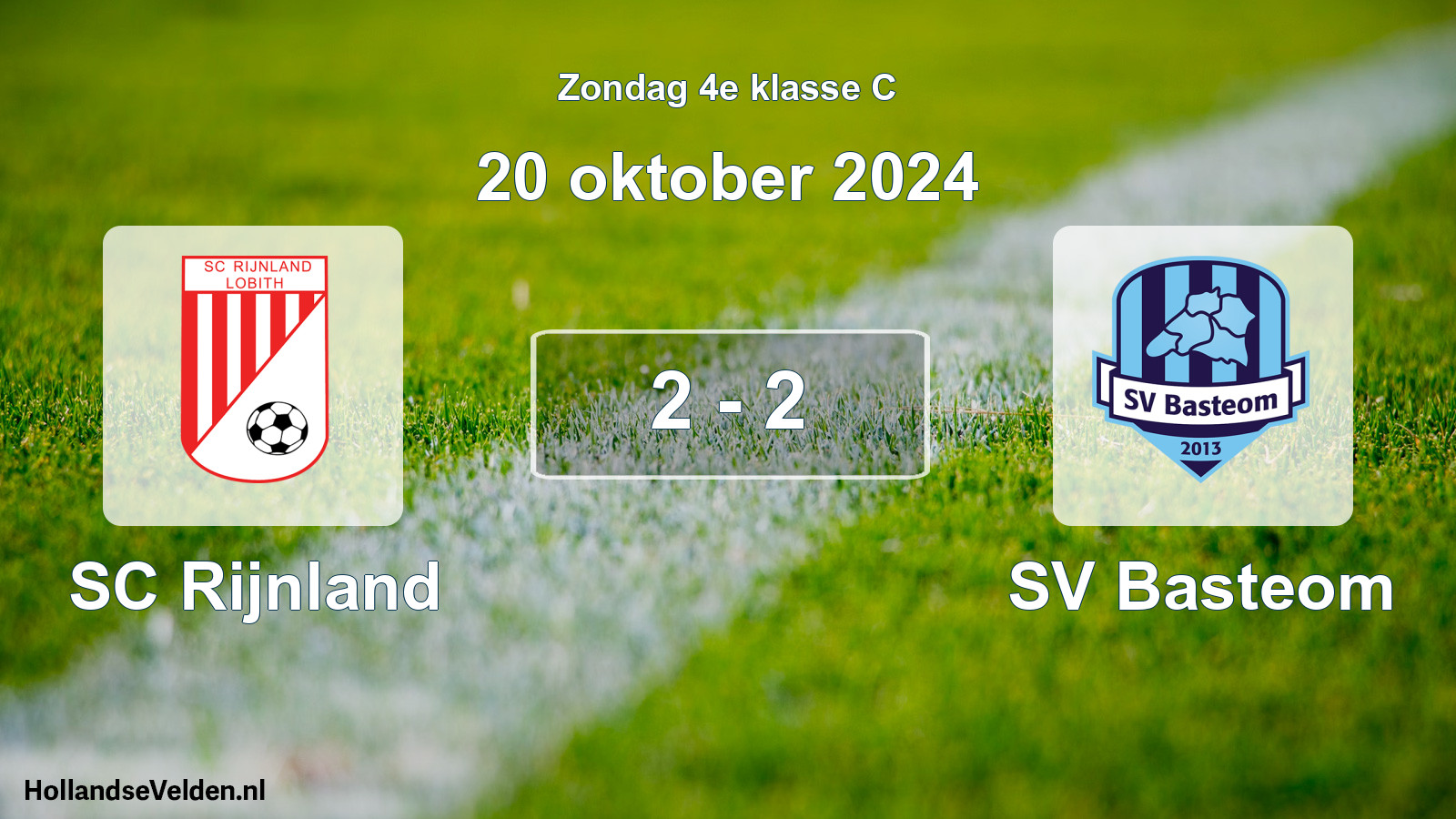 Total number of matches played: SC Rijnland - SV Basteom 2 - 2 (20 October 2024)