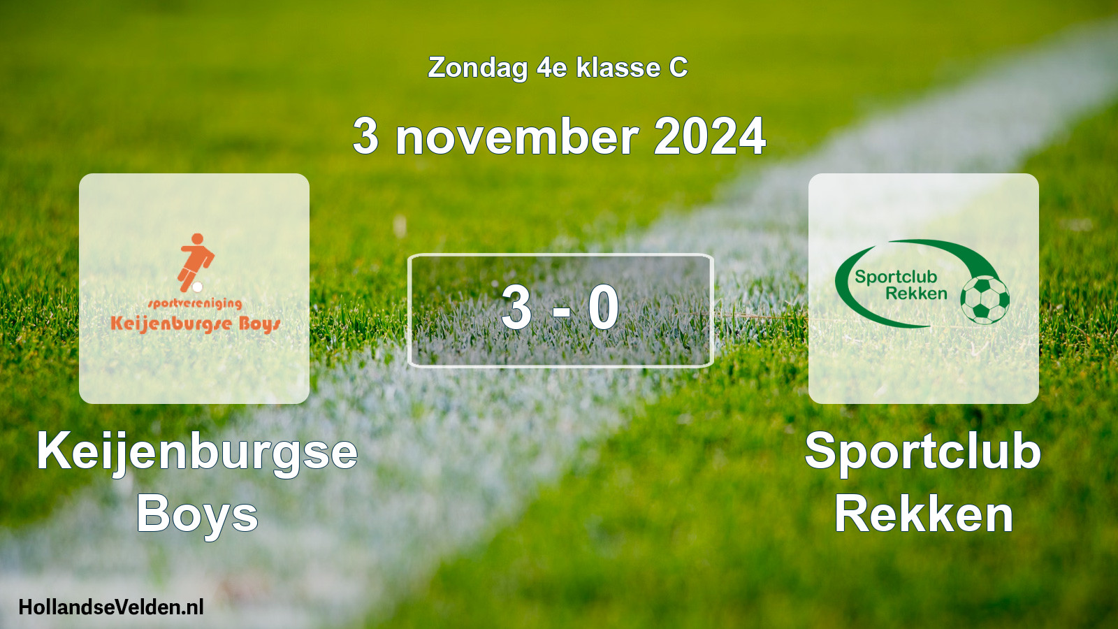 Total number of matches played: Keijenburgse Boys - Sportclub Rekken 3 - 0 (3 November 2024)