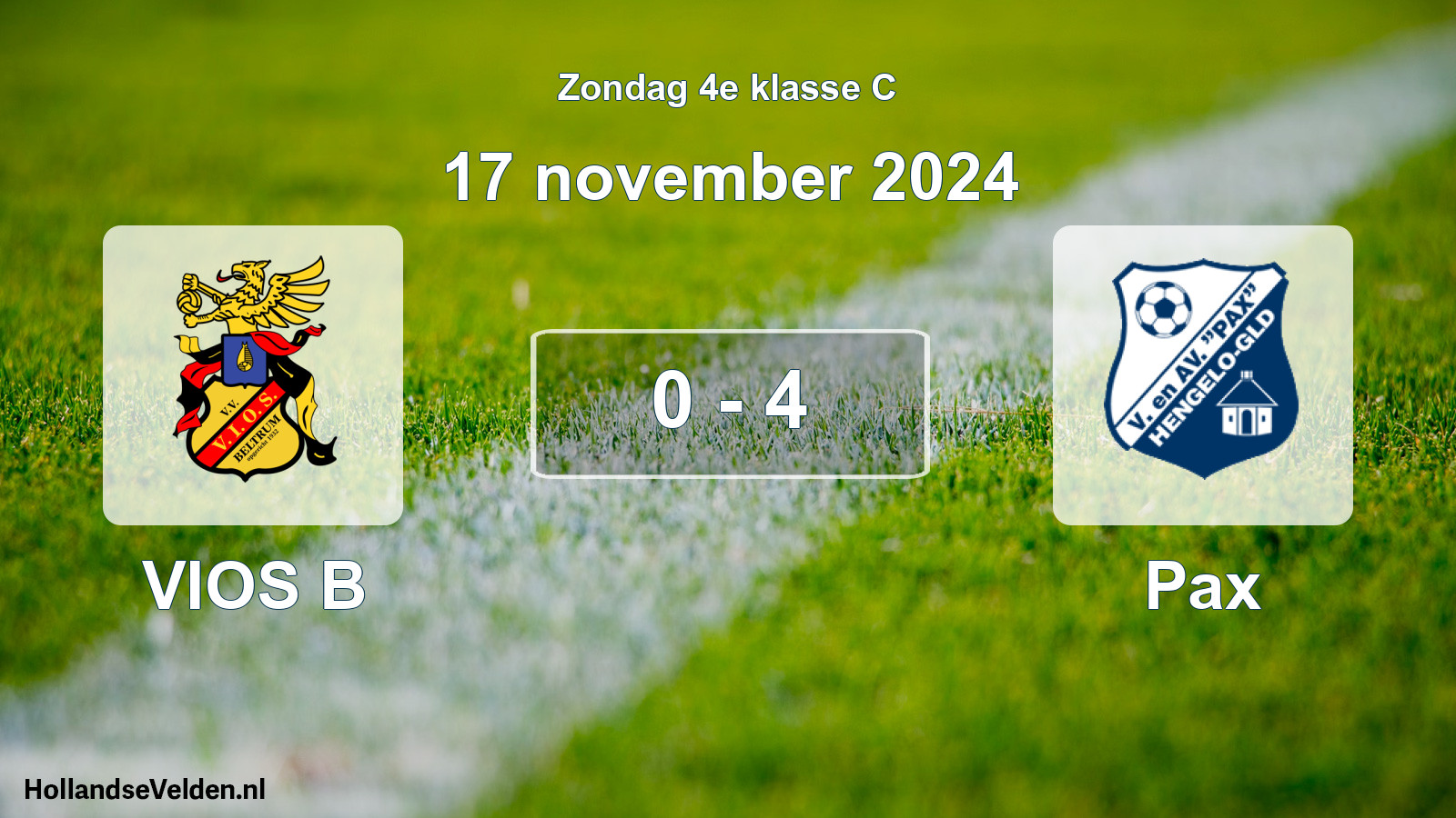 Total number of matches played: VIOS B - Pax 0 - 4 (17 November 2024)